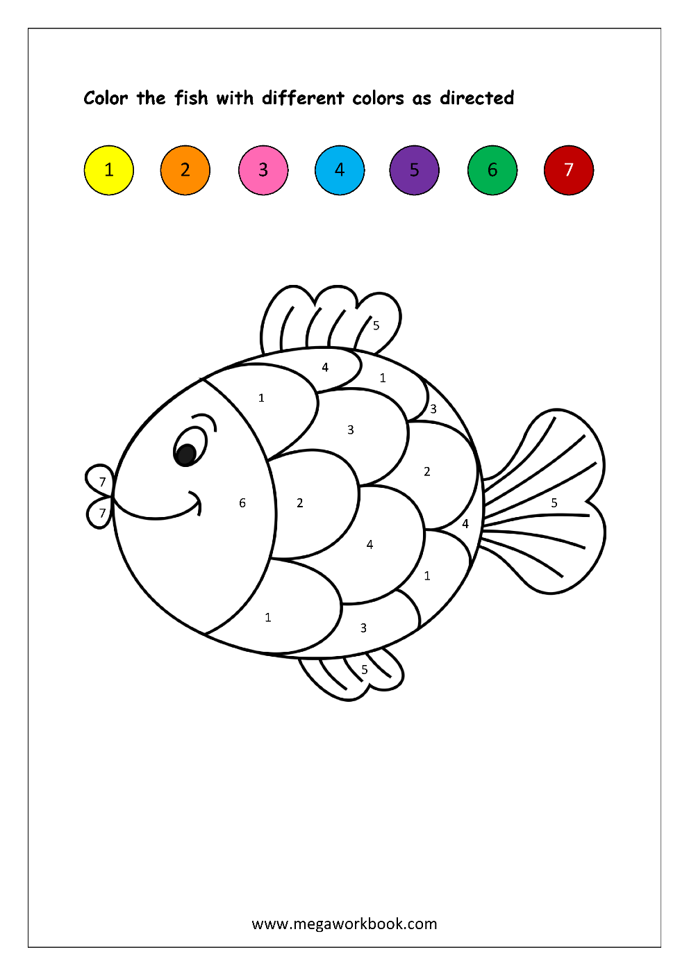 Color By Number Coloring Pages Color By Number Printables For Kids MegaWorkbook
