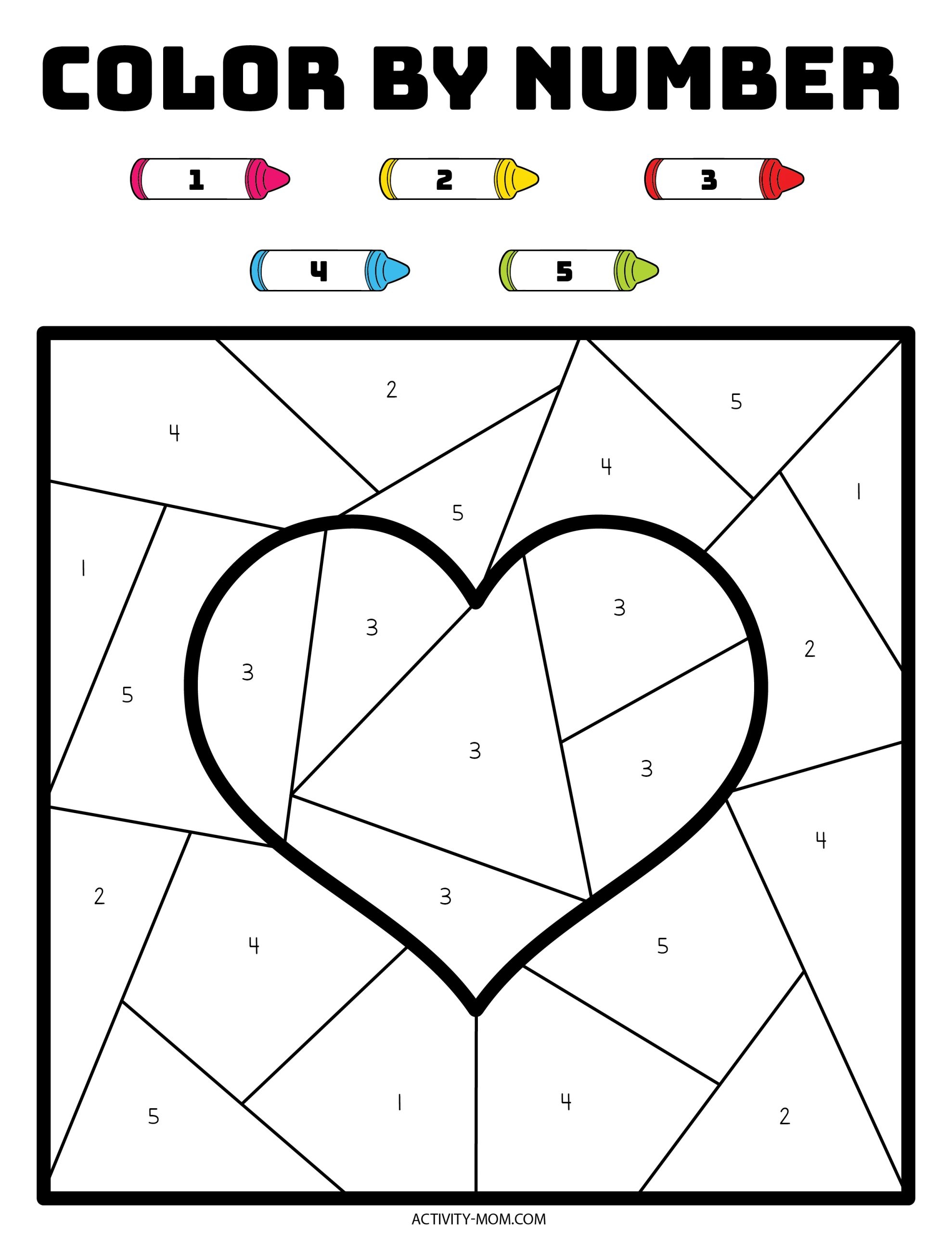 Color By Number Valentine Pages free Printable The Activity Mom Color By Number Valentine Pages free Printable The Activity Mom