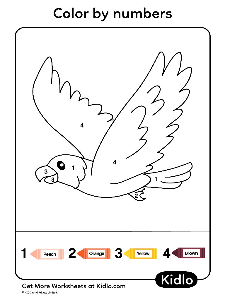 Color By Numbers Birds Worksheet 09 Kidlo