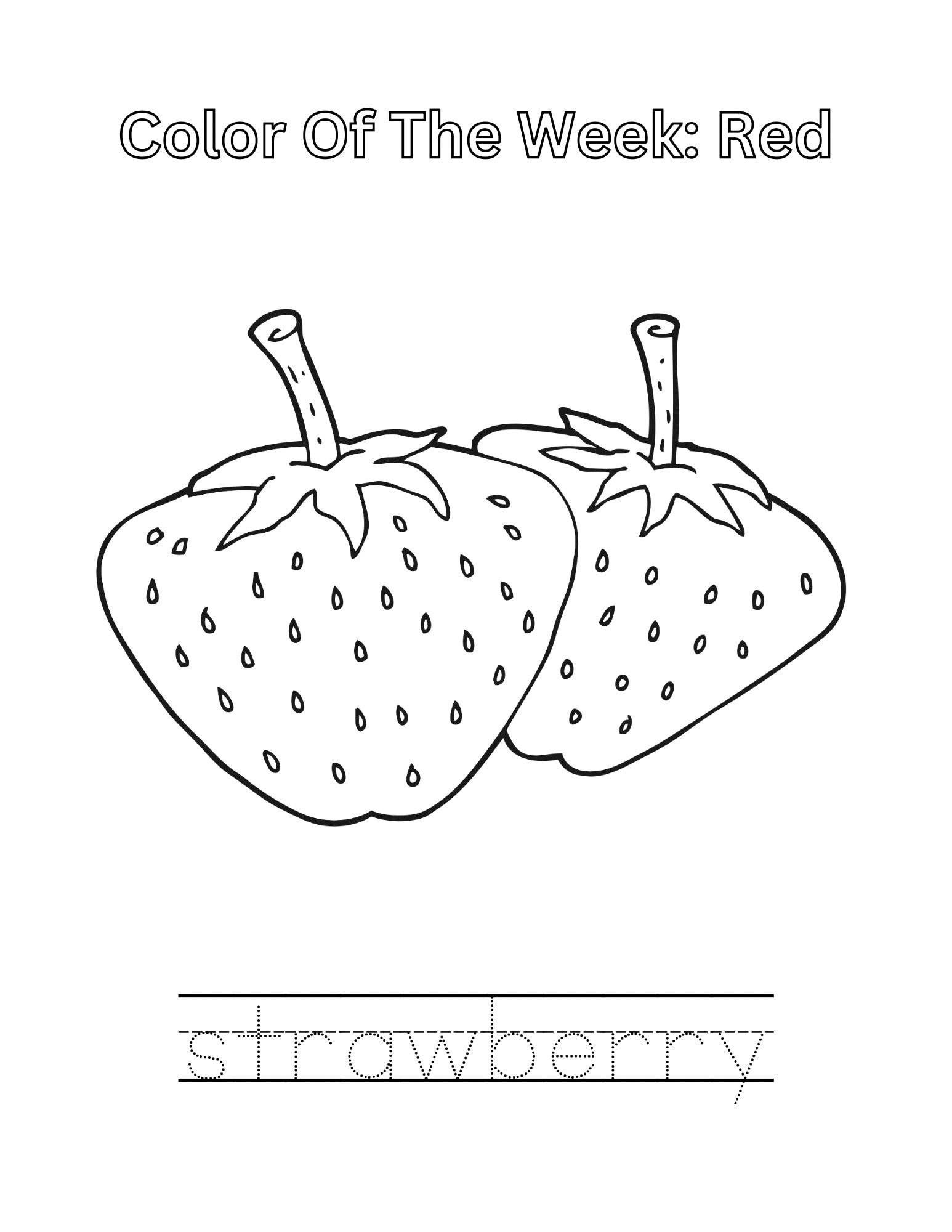 Color Of The Week Red coloring And Activity Pages Etsy