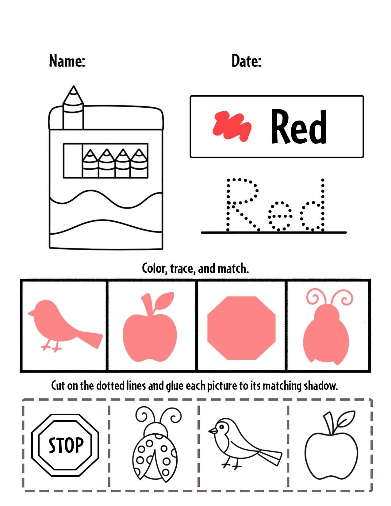 Color Red Preschool Crafts