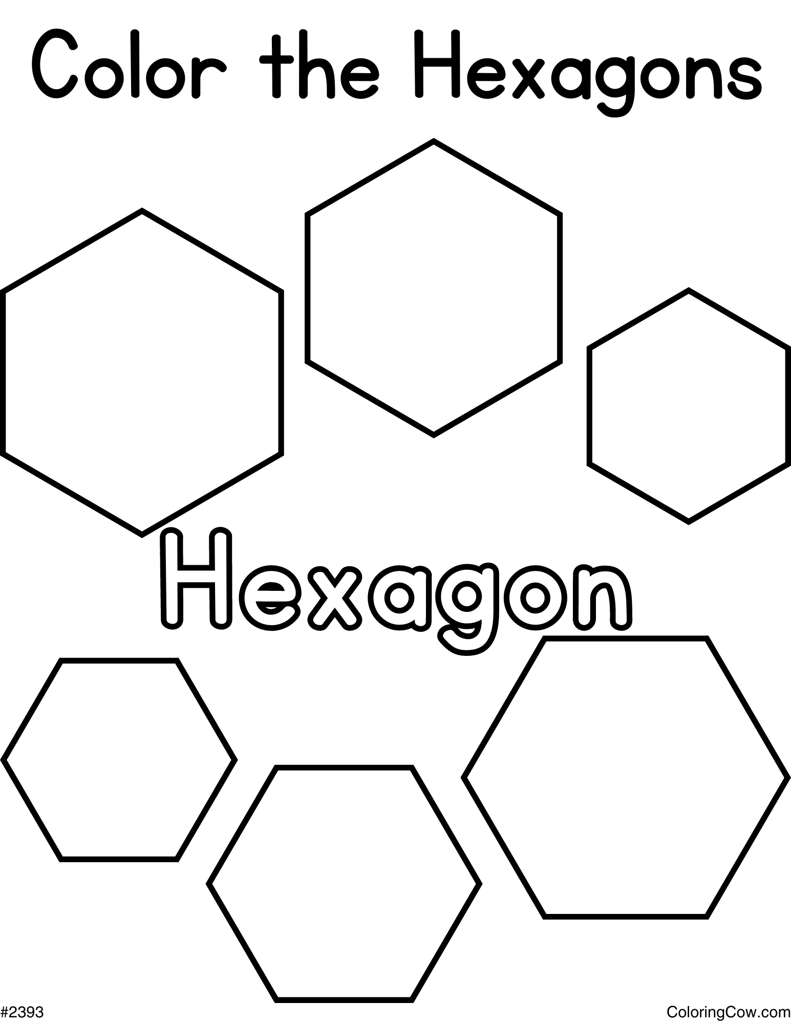 hexagon preschool worksheet