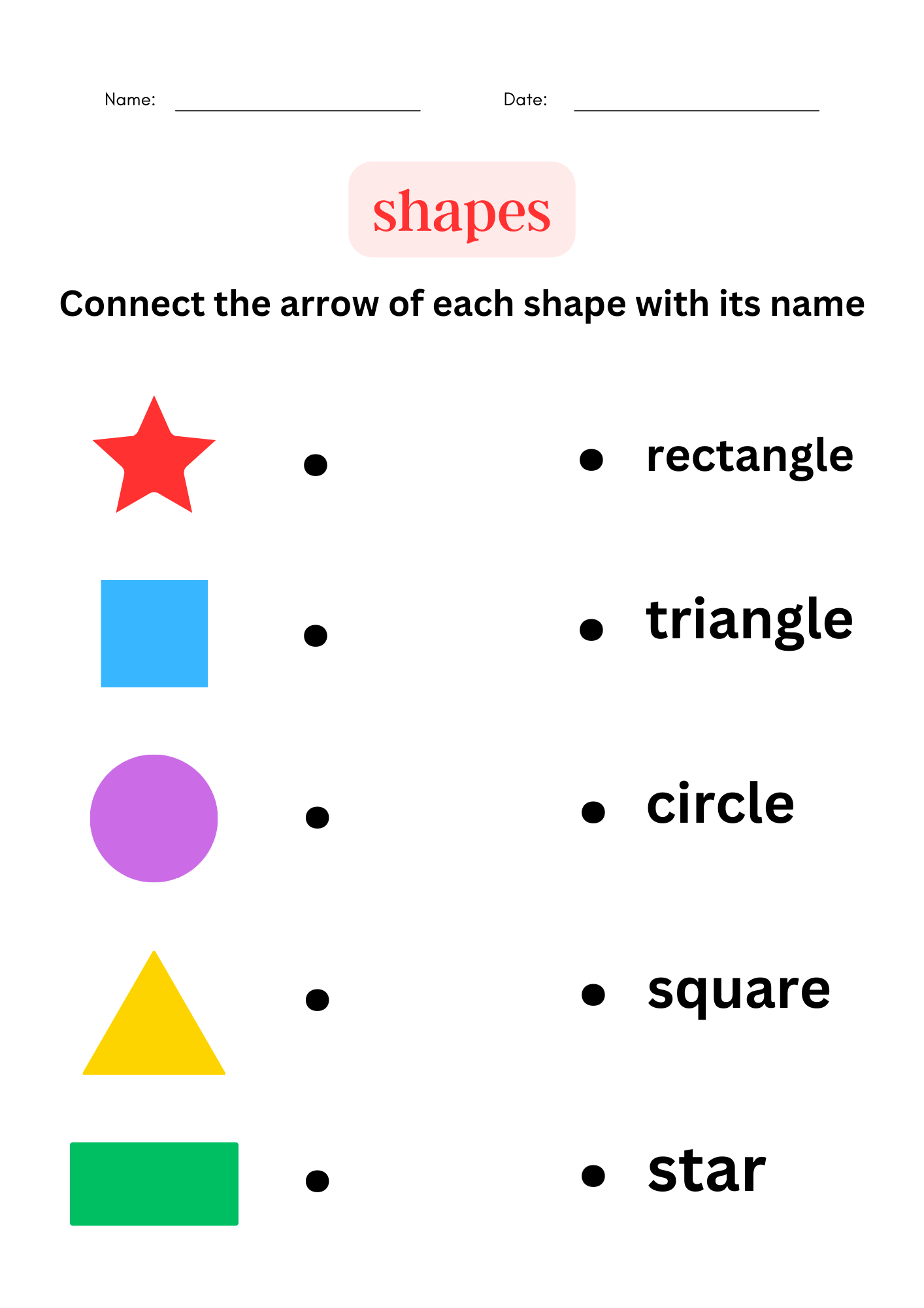 printable shapes worksheets