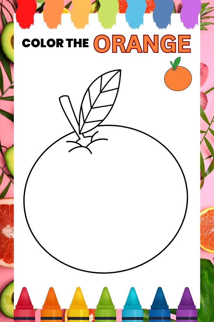 preschool color orange worksheets