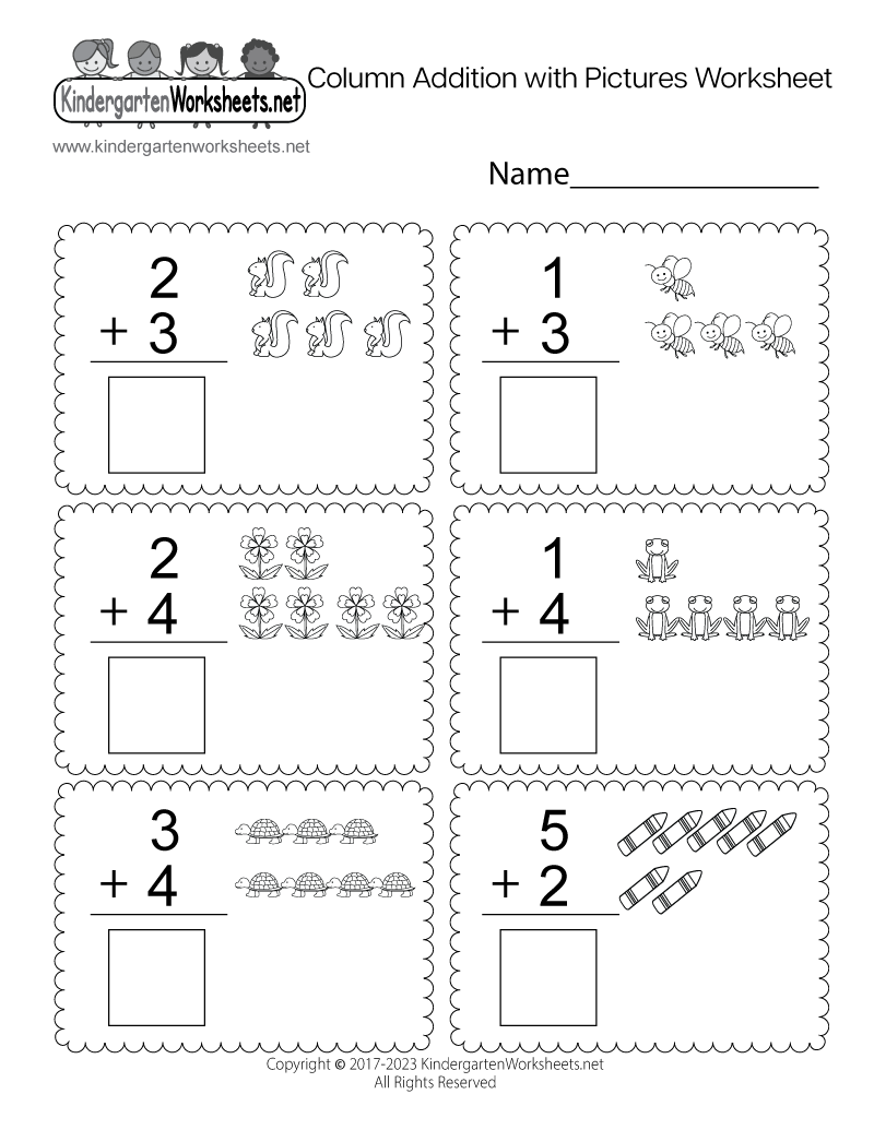 kindergarten addition and subtraction worksheets pdf