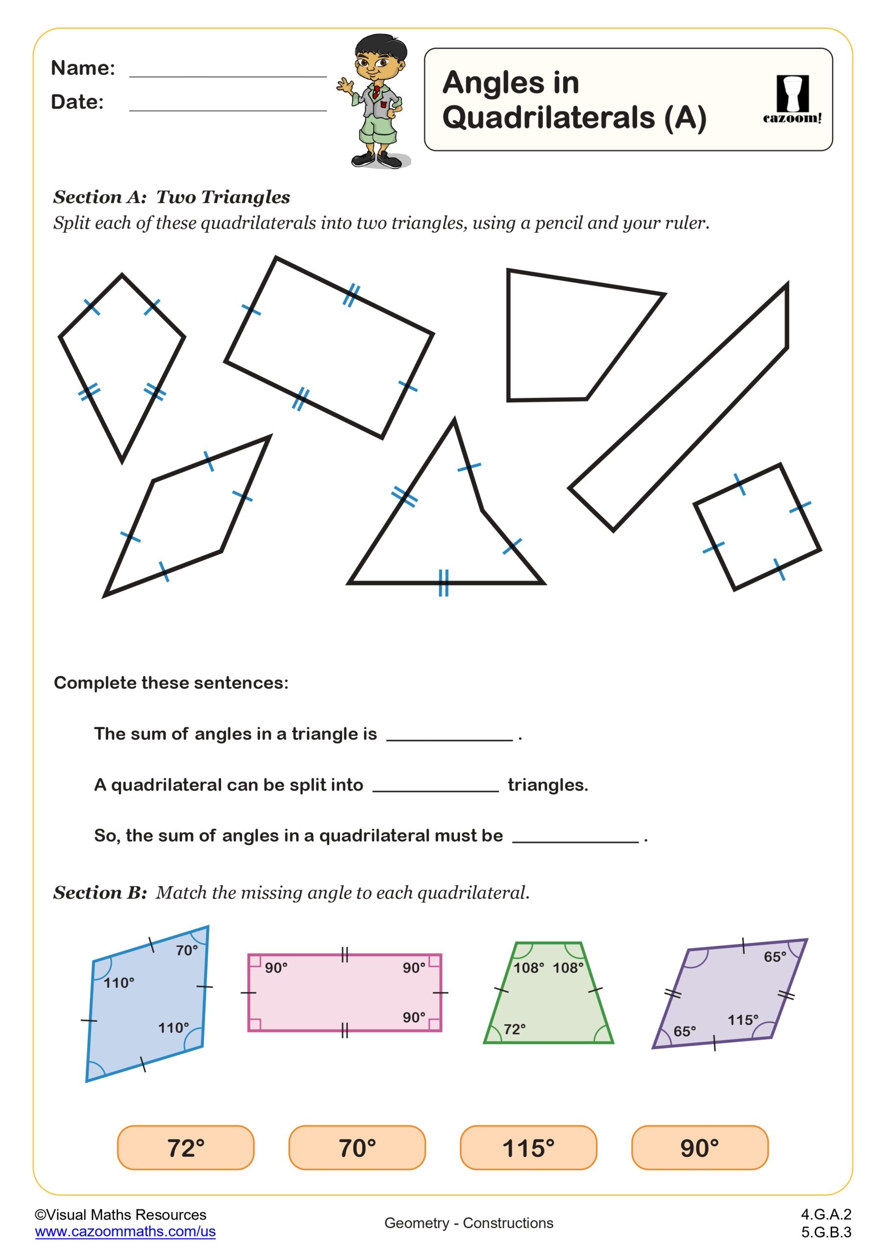 Constructions Worksheet PDF Triangle Construction Worksheet Cazoom Math