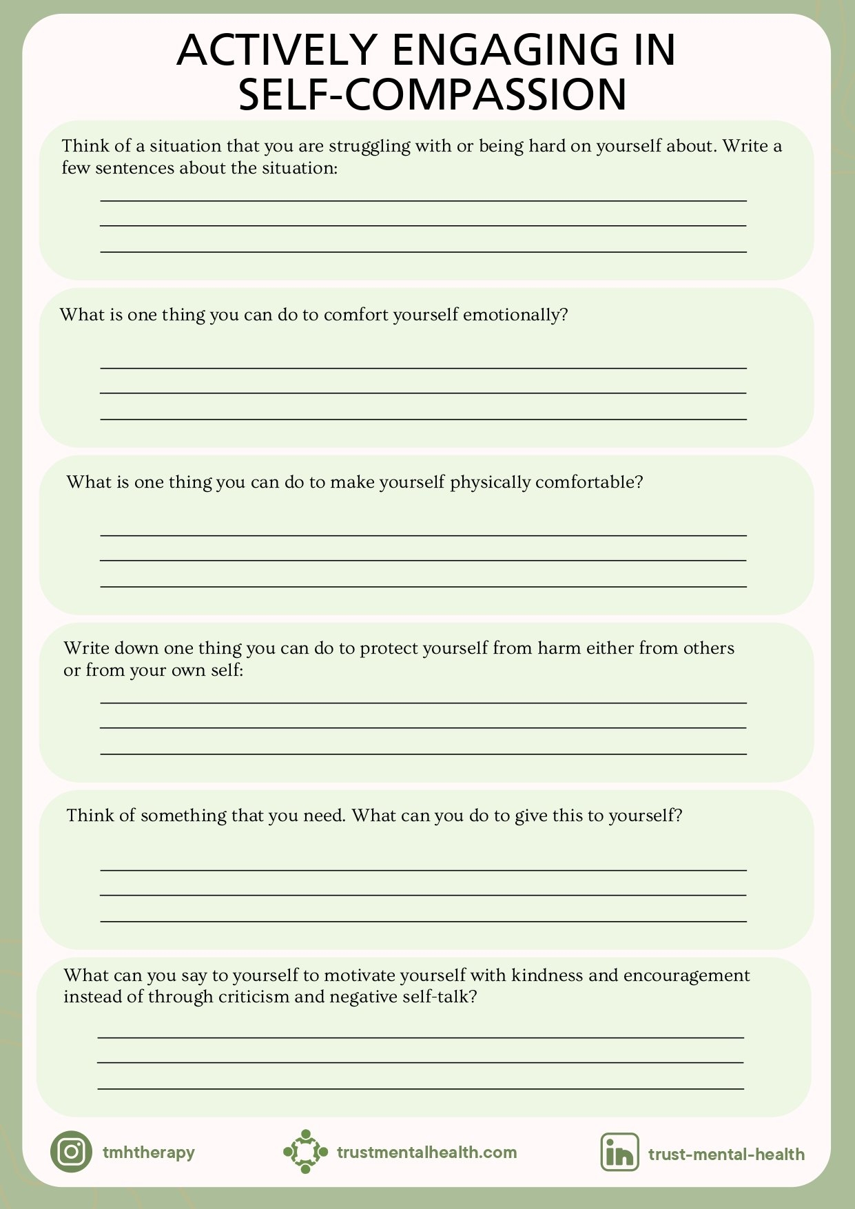 Coping Strategies Worksheets Trust Mental Health