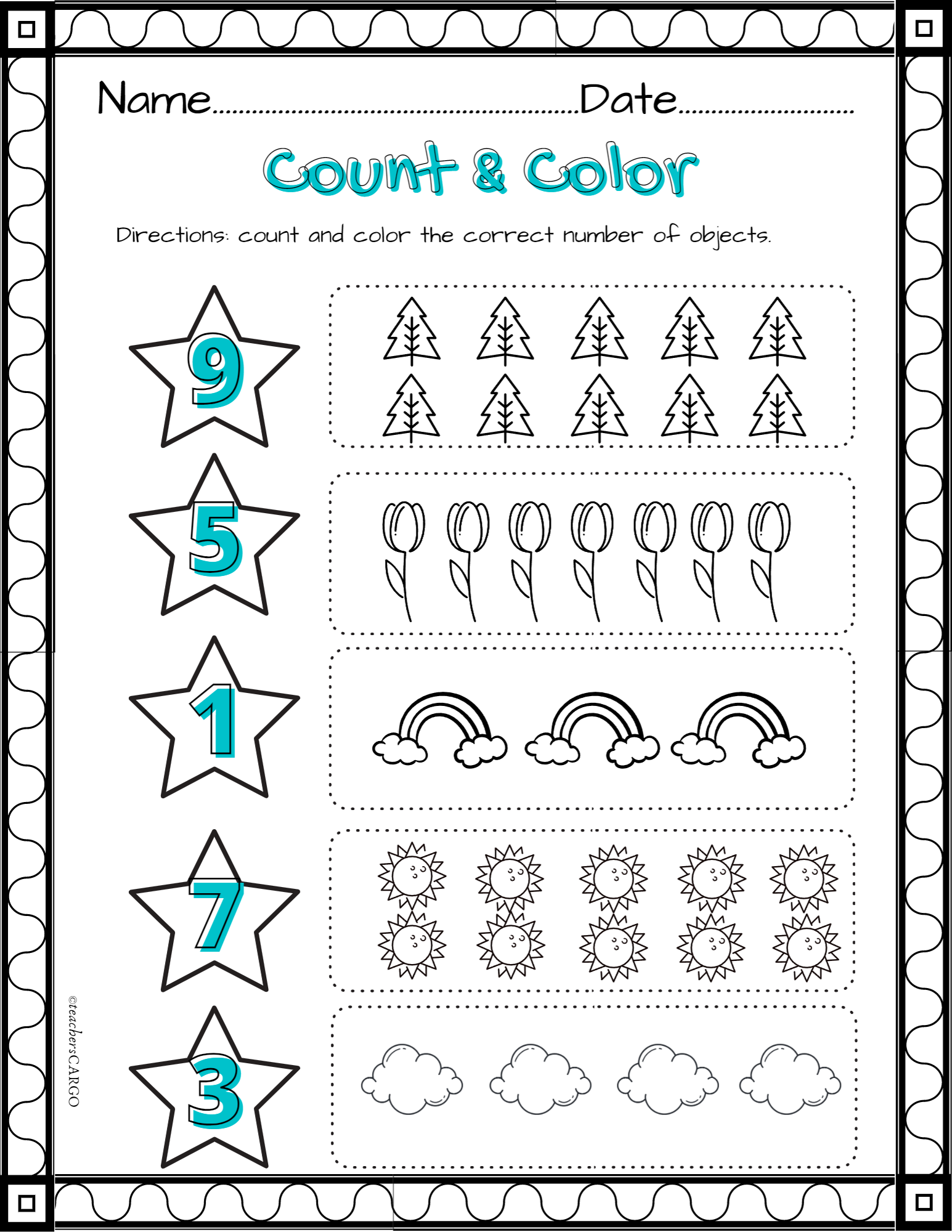 Counting Objects To 10 Count And Color Objects For Kindergarten Made By Teachers Counting Objects To 10 Count And Color Objects For Kindergarten Made By Teachers