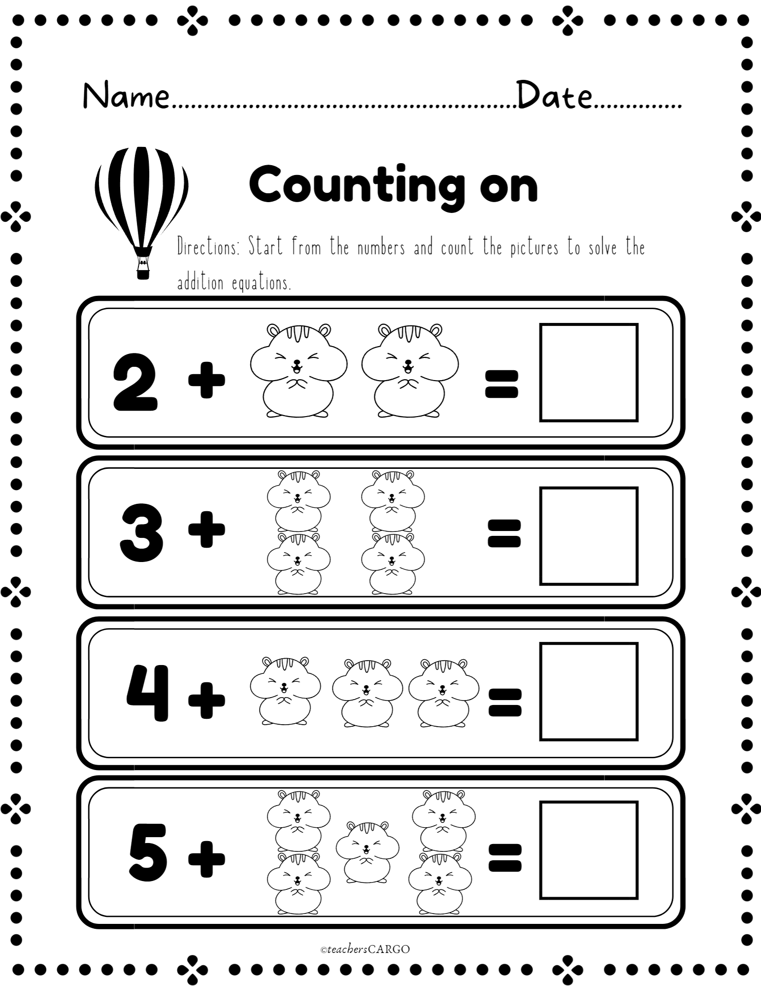 Counting On Strategy Counting On To Add For Kindergarten Made By Teachers