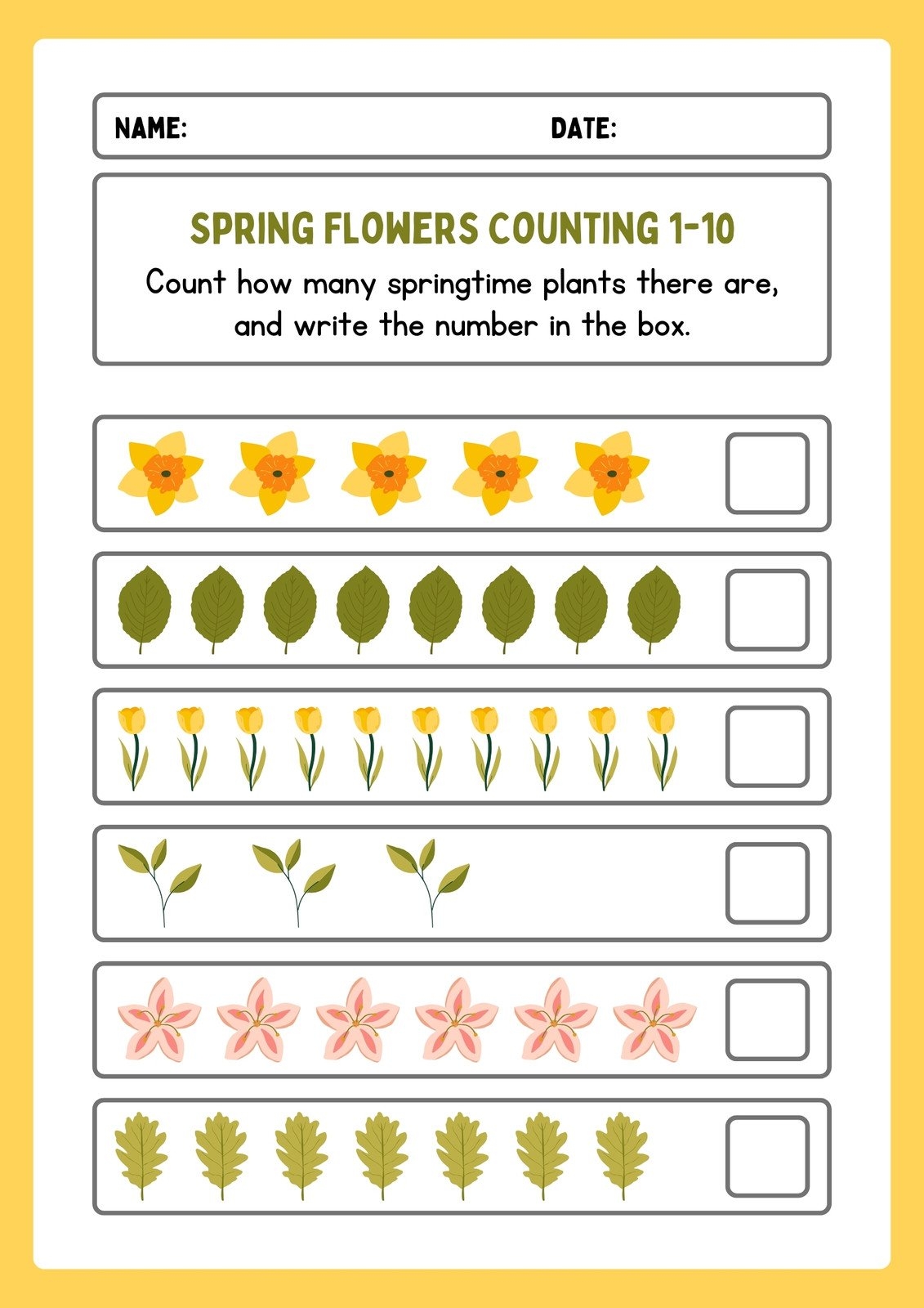 springtime preschool worksheets