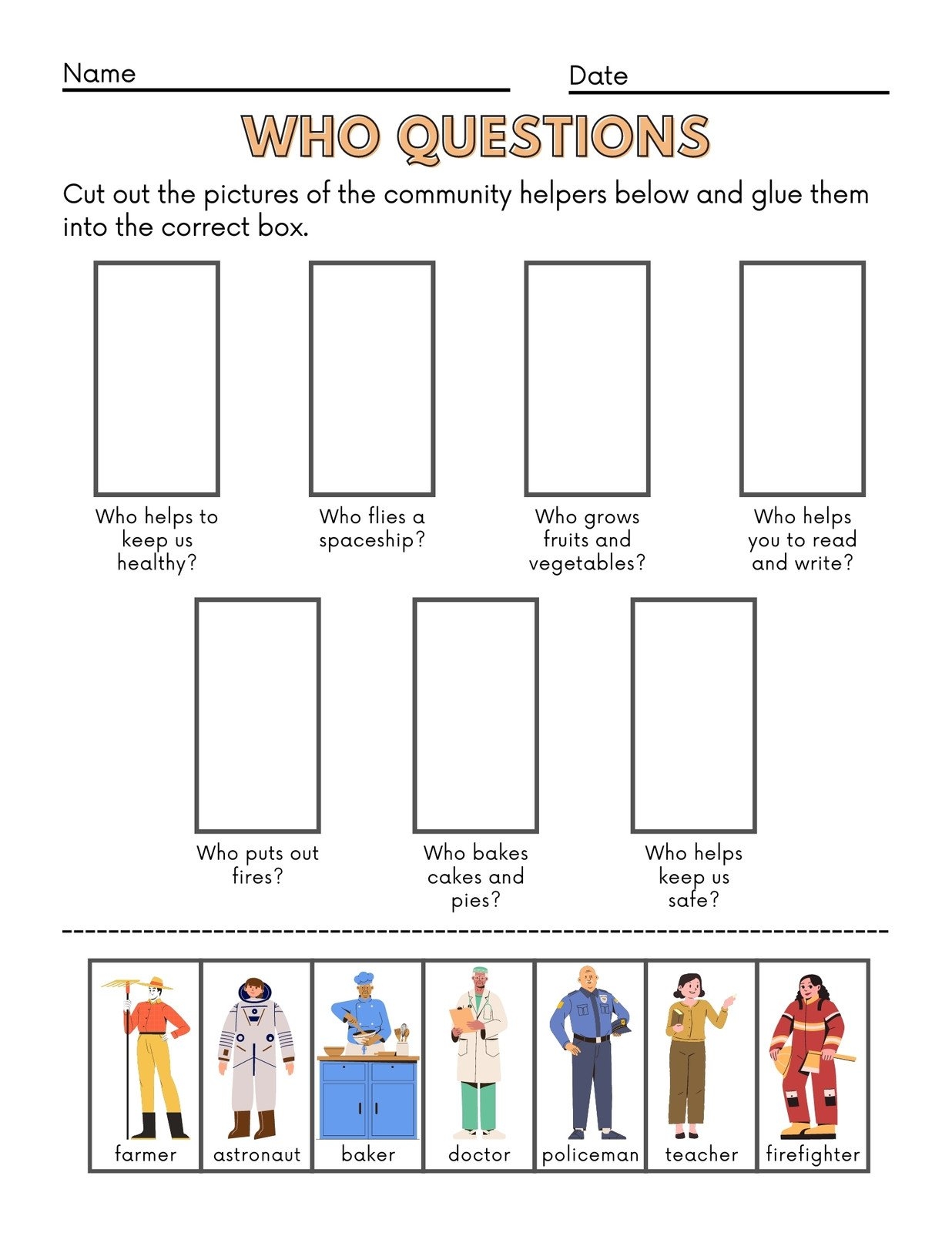 community helpers preschool worksheets