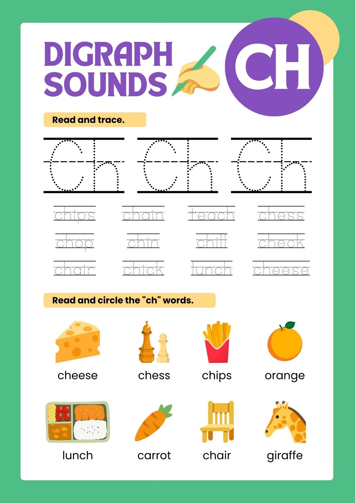ch phonics worksheets