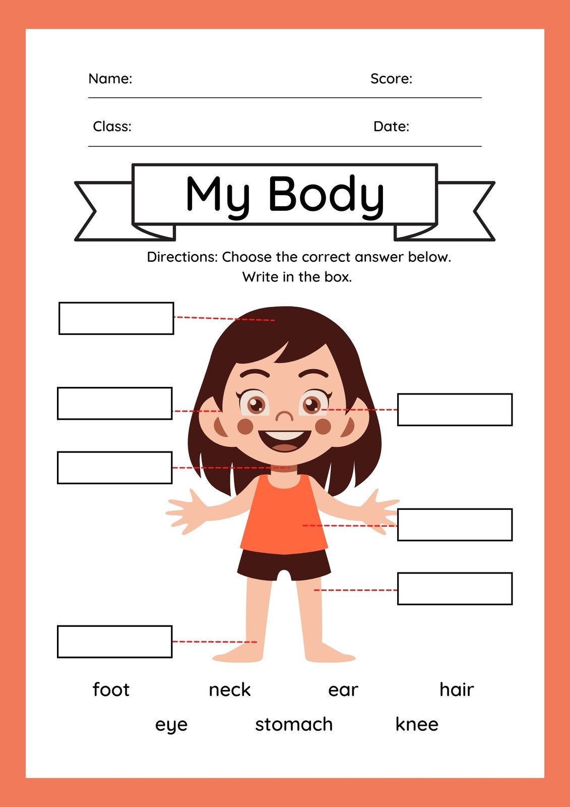 Customize 82 Body Parts Worksheets Templates Online Canva