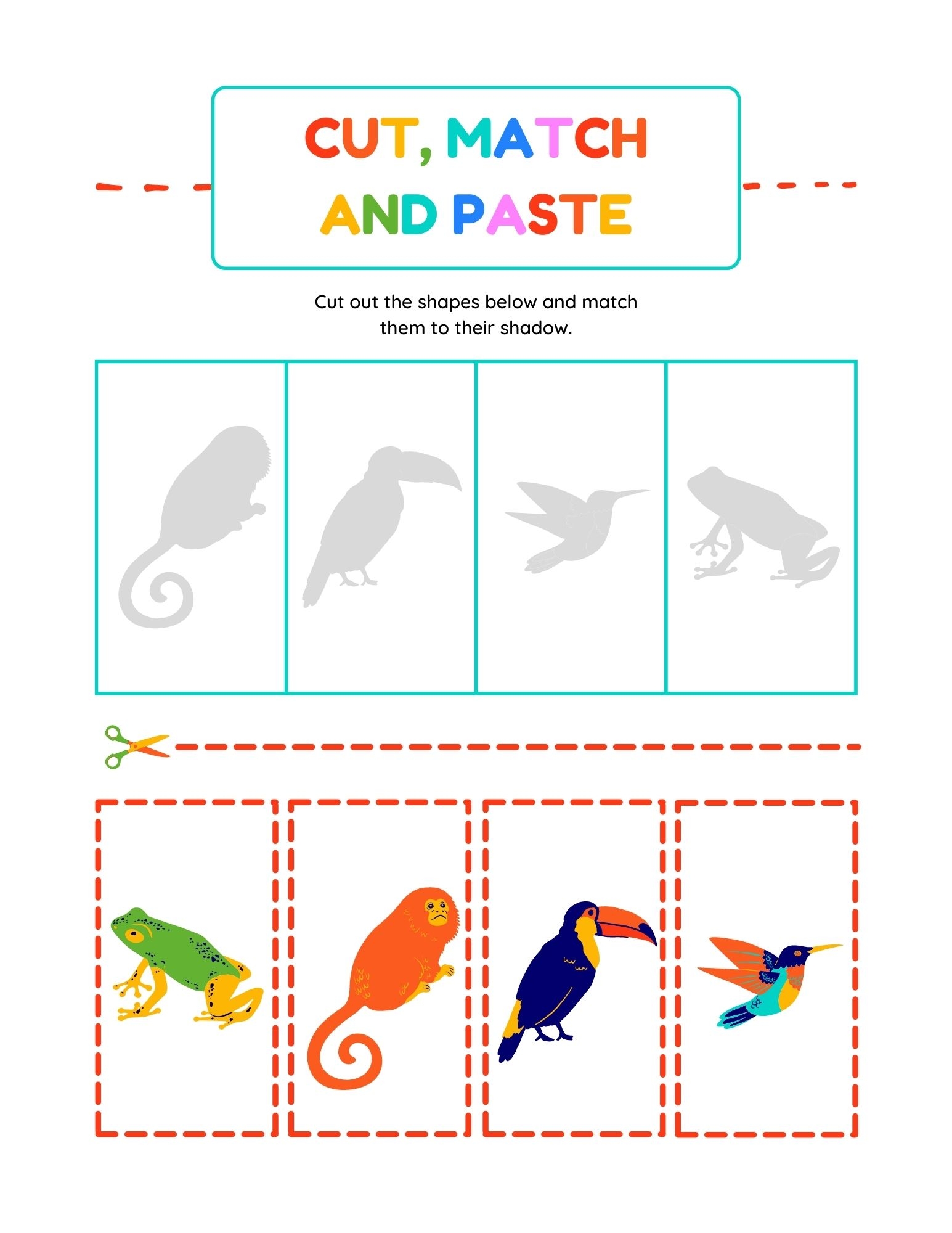 Cut And Paste Animal Activity Book For Kids Made By Teachers