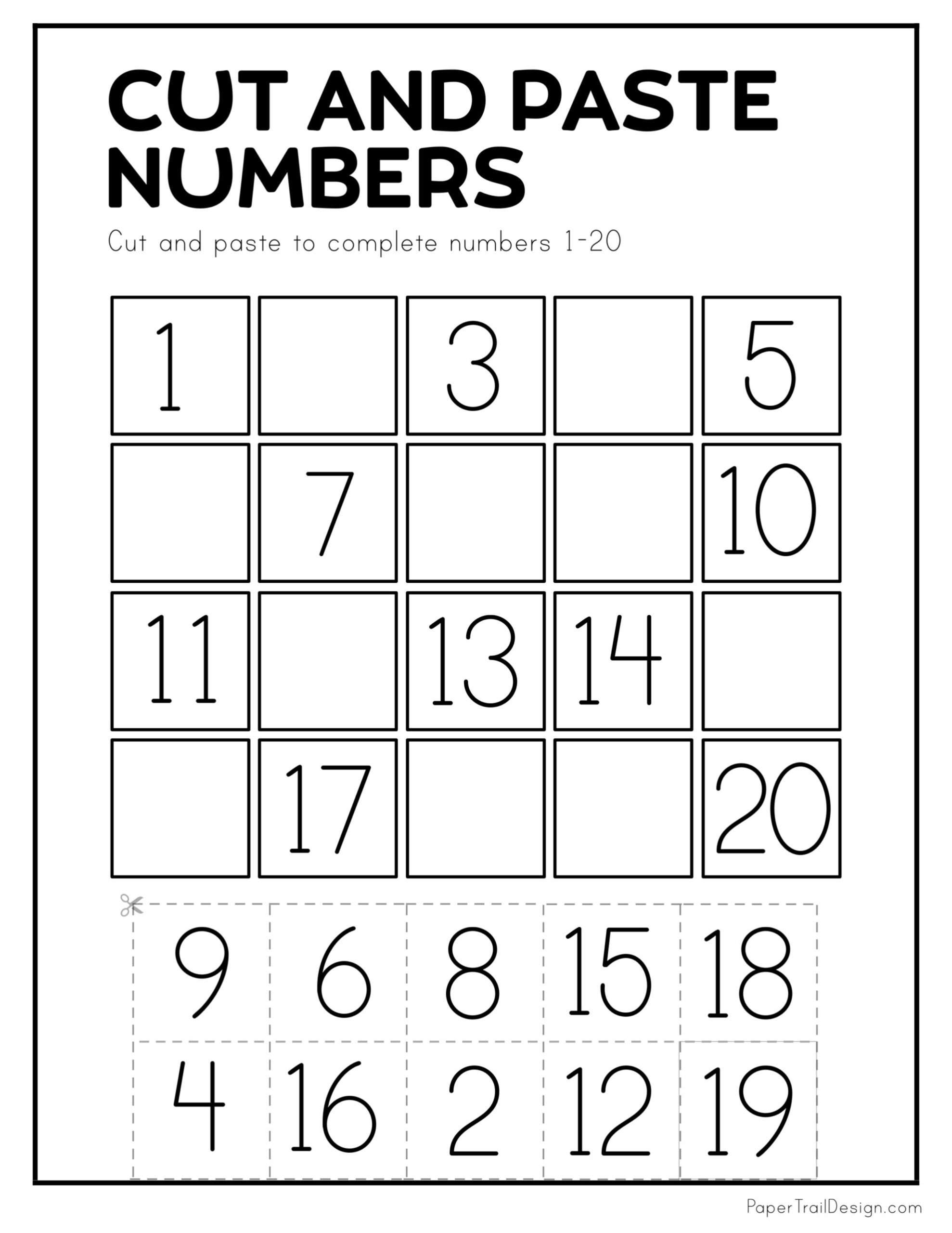 preschool cut and glue worksheets