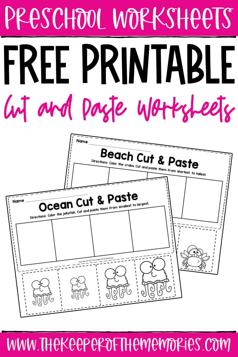 cut and paste free printable worksheets