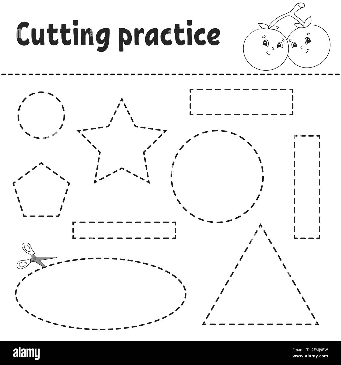Cutting Practice For Kids Stock Vector Images Page 2 Alamy