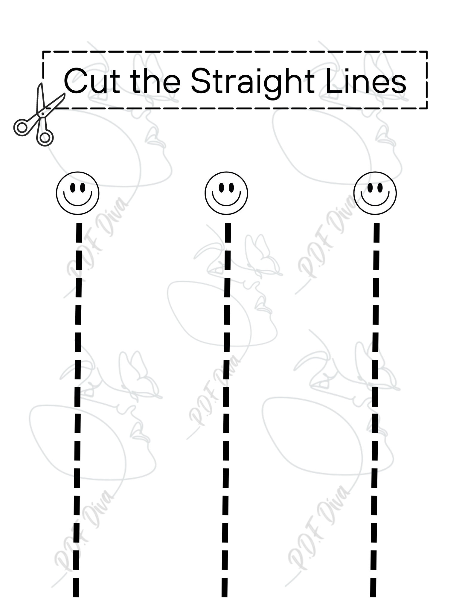 Cutting Practice Preschool Scissors Cutting Paper Kindergarten Fine Motor Preschool Worksheet Etsy