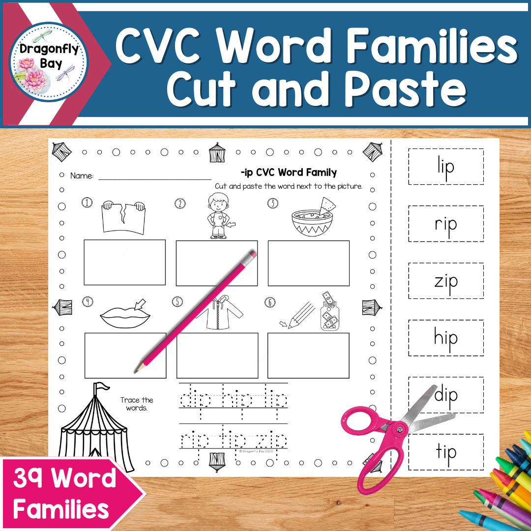 CVC Read Cut And Paste Phonics Printable Worksheets Made By Teachers