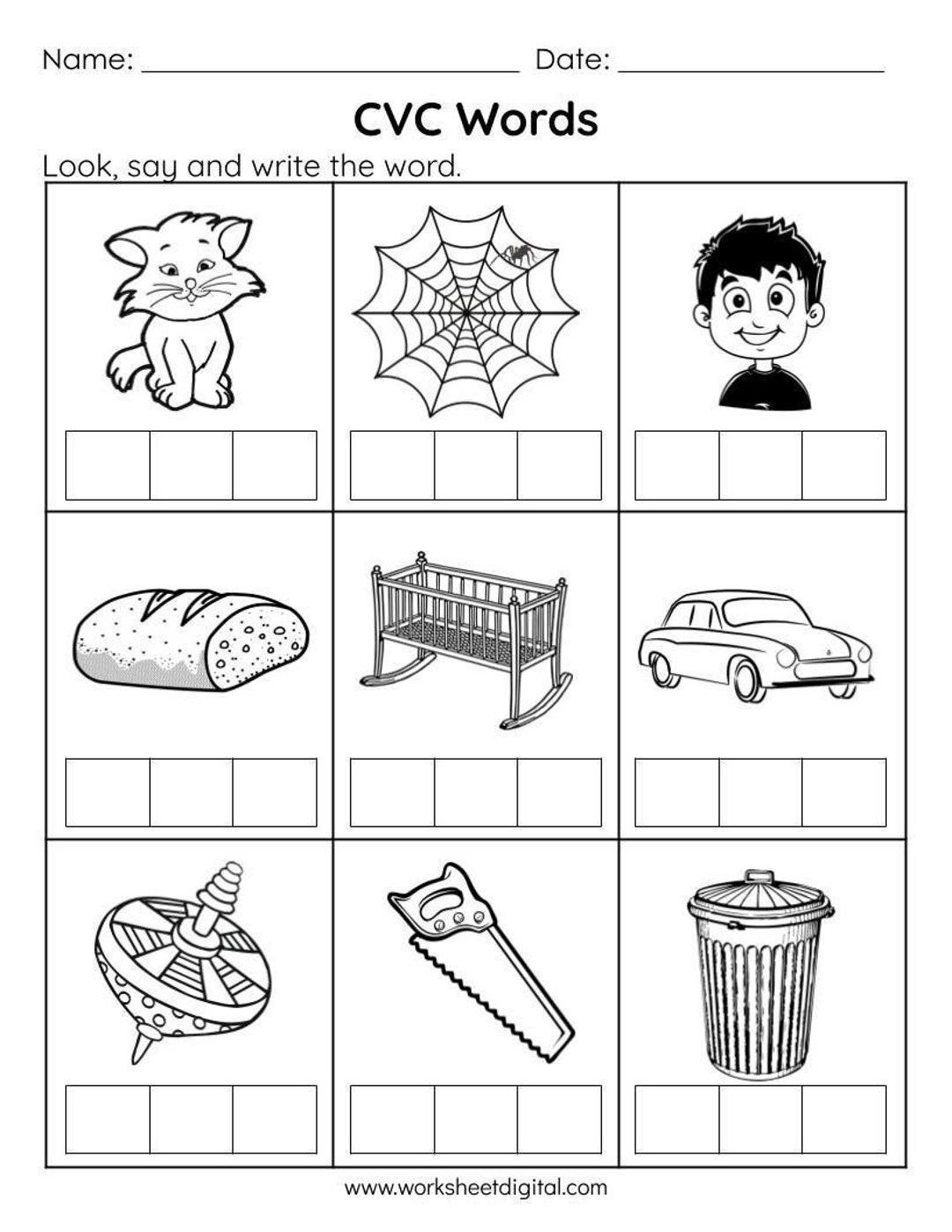 cvc worksheets kindergarten