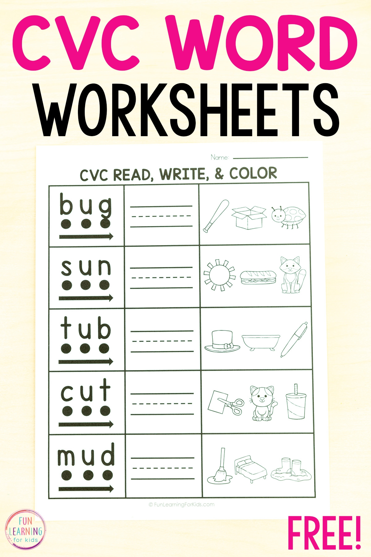 kindergarten cvc worksheets kindergarten cvc worksheets