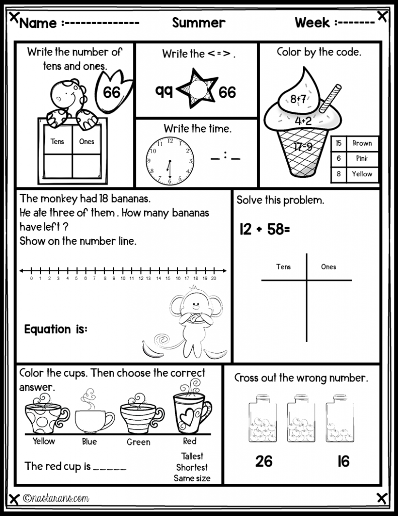 summer math worksheets