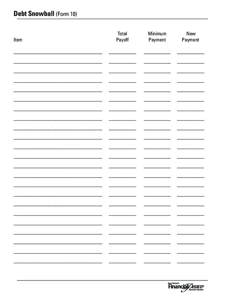 Dave Ramsey Form 10 Fill Online Printable Fillable Blank PdfFiller