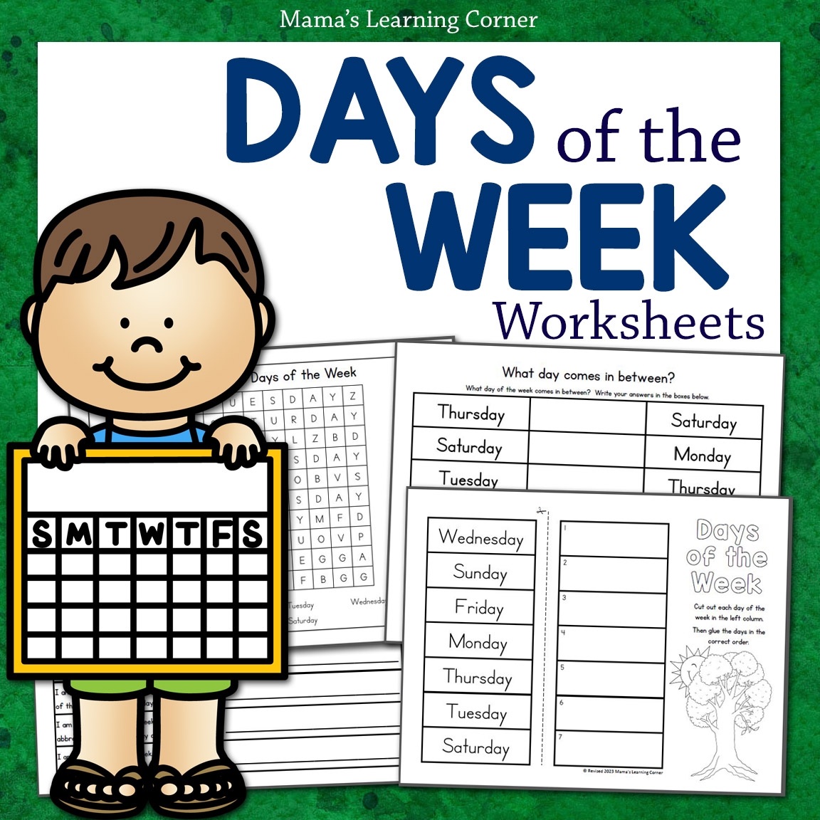 days of the week worksheets preschool