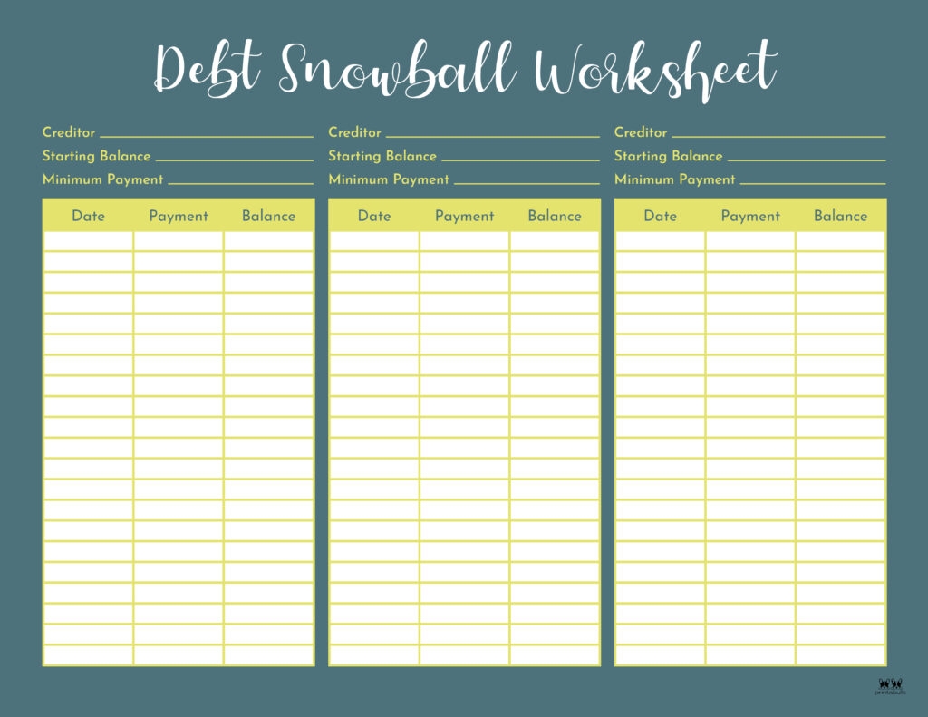 free printable debt payoff worksheet pdf