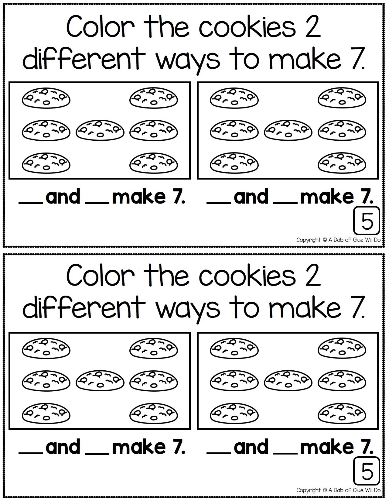Decomposing Numbers Math Review Journal For Kindergarten Worksheets Library