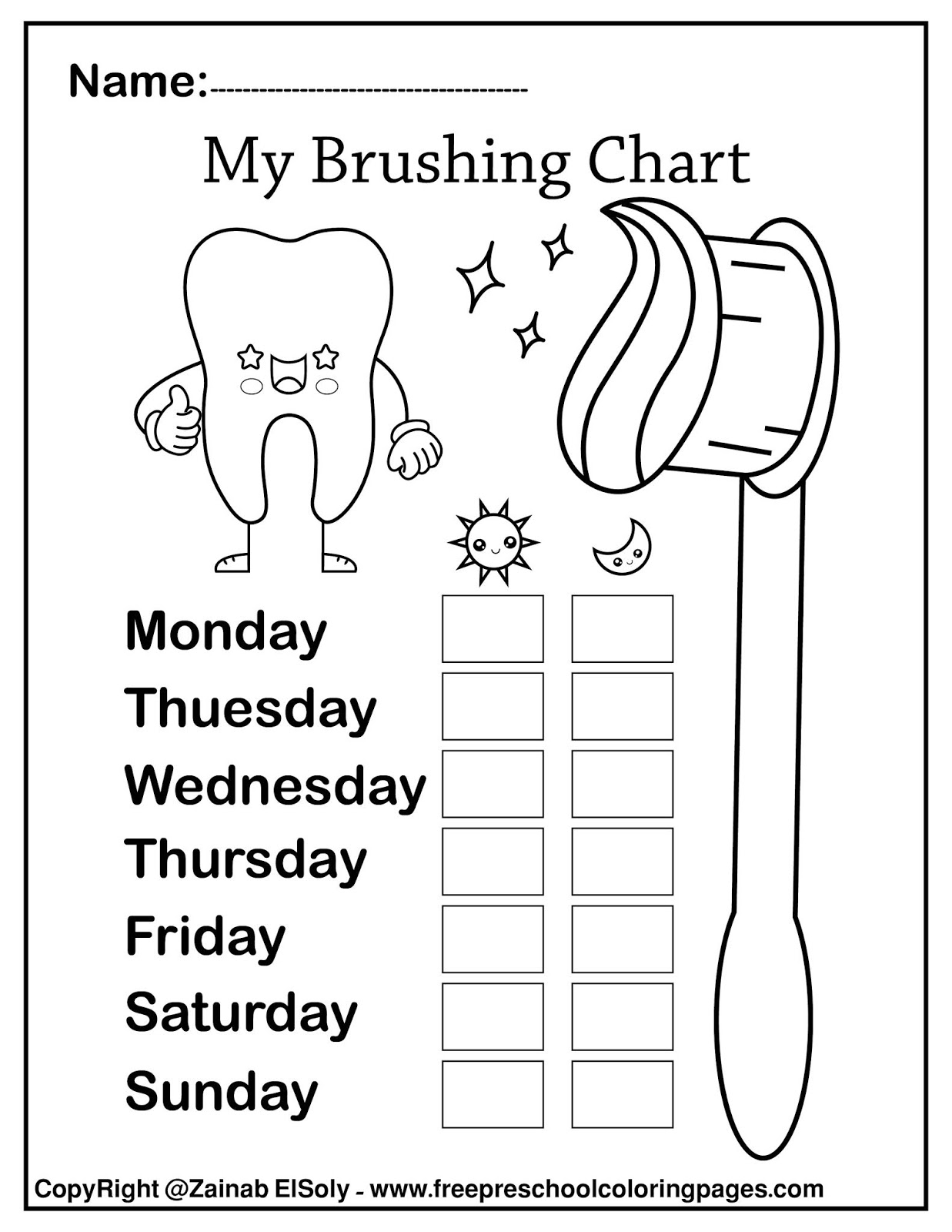 preschool dental worksheets