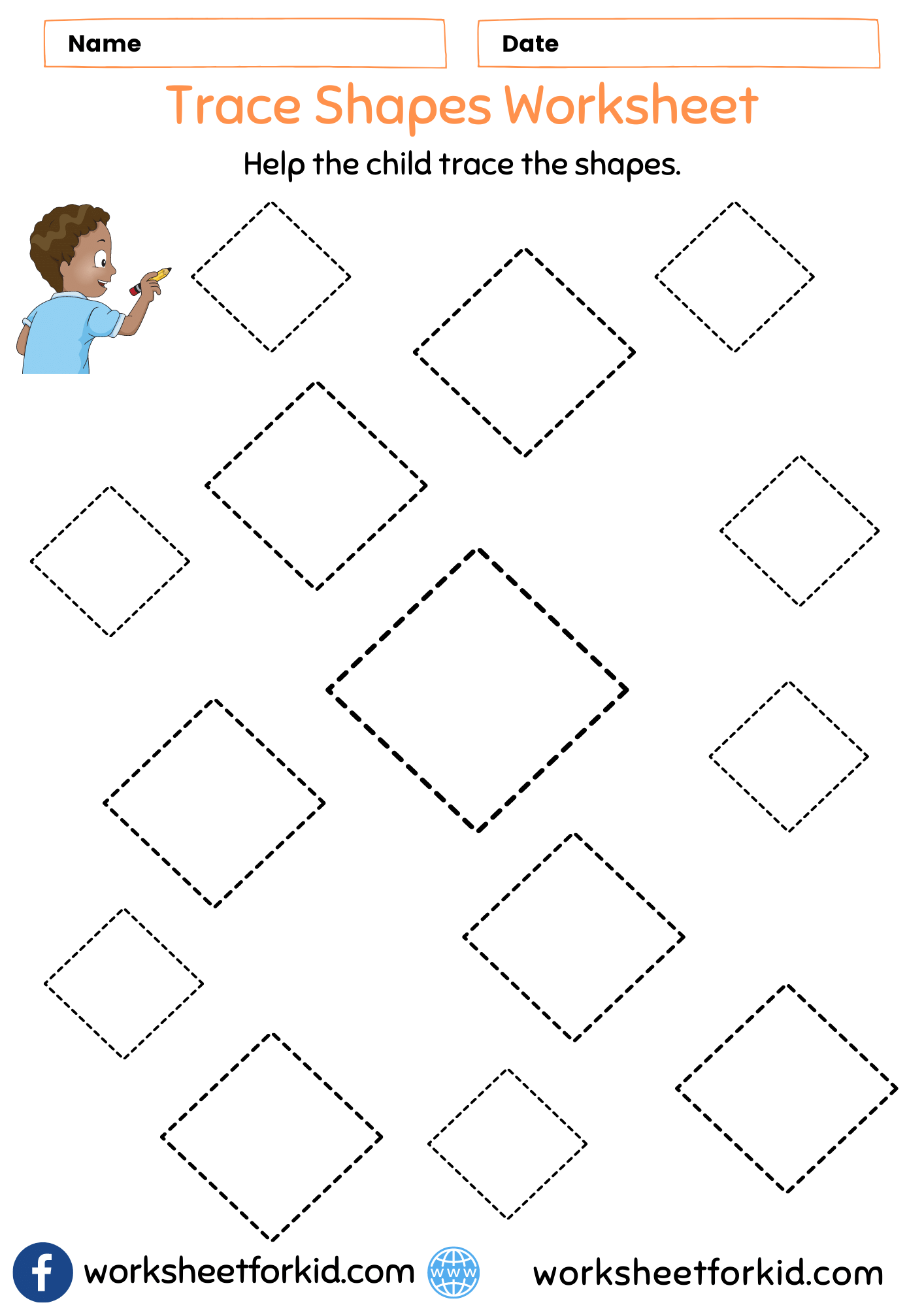 diamond preschool worksheets