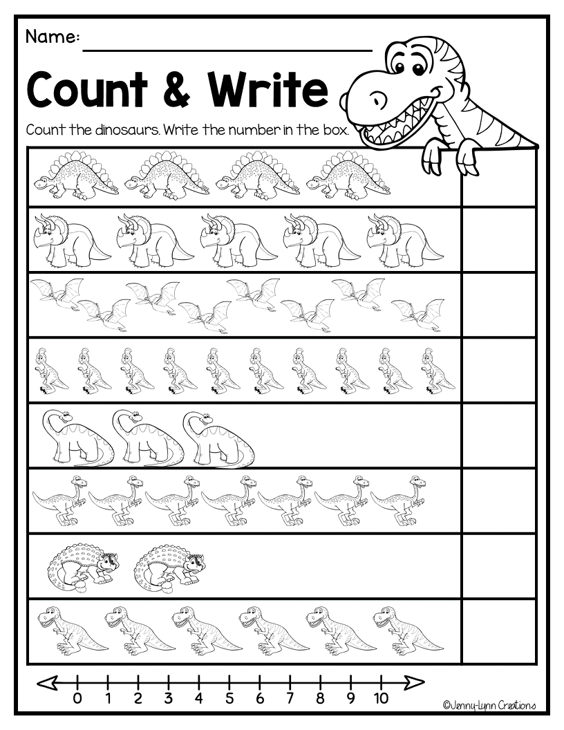 dinosaur math worksheets