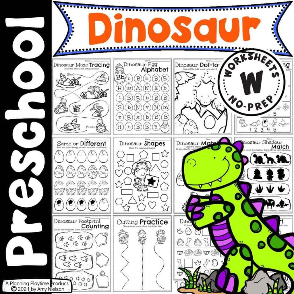 preschool dinosaur worksheets