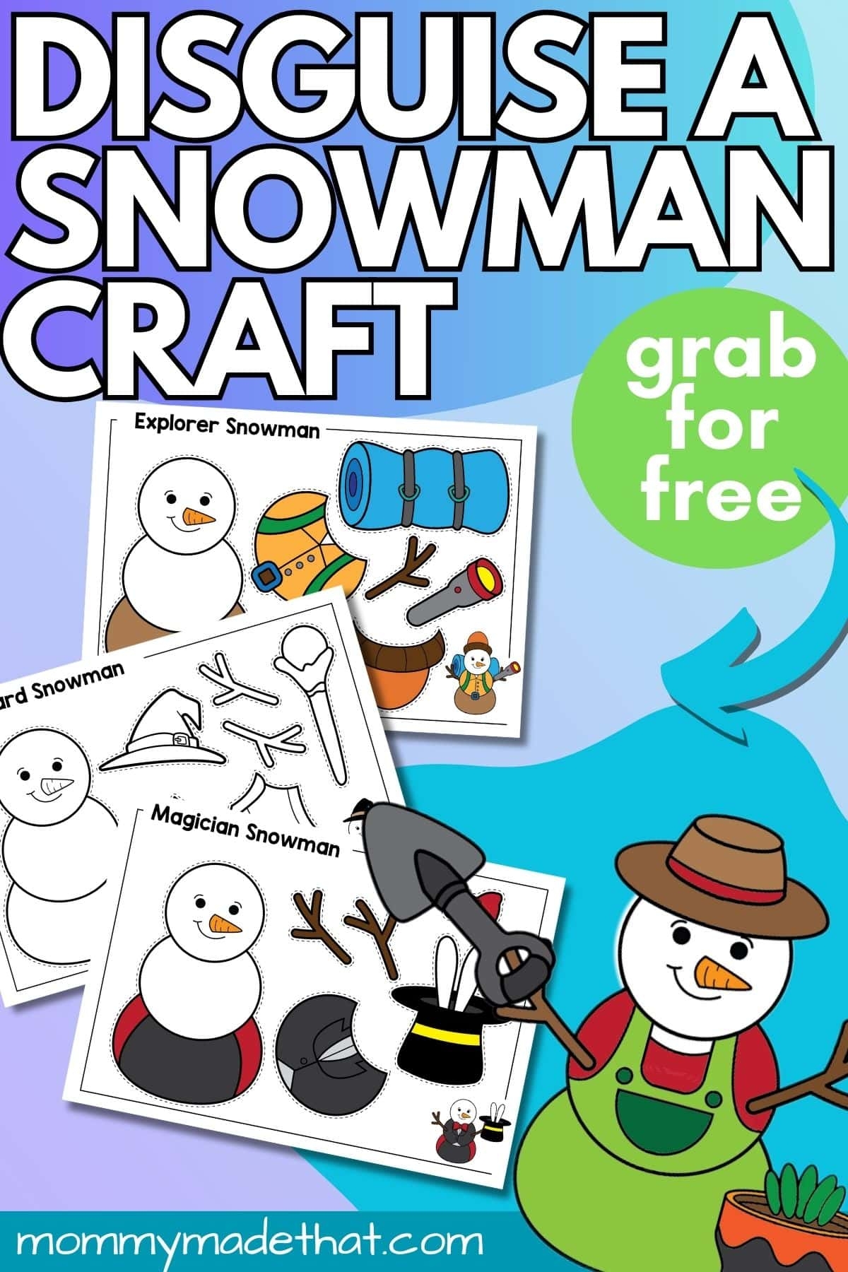 Disguise A Snowman Craft Free Printable 