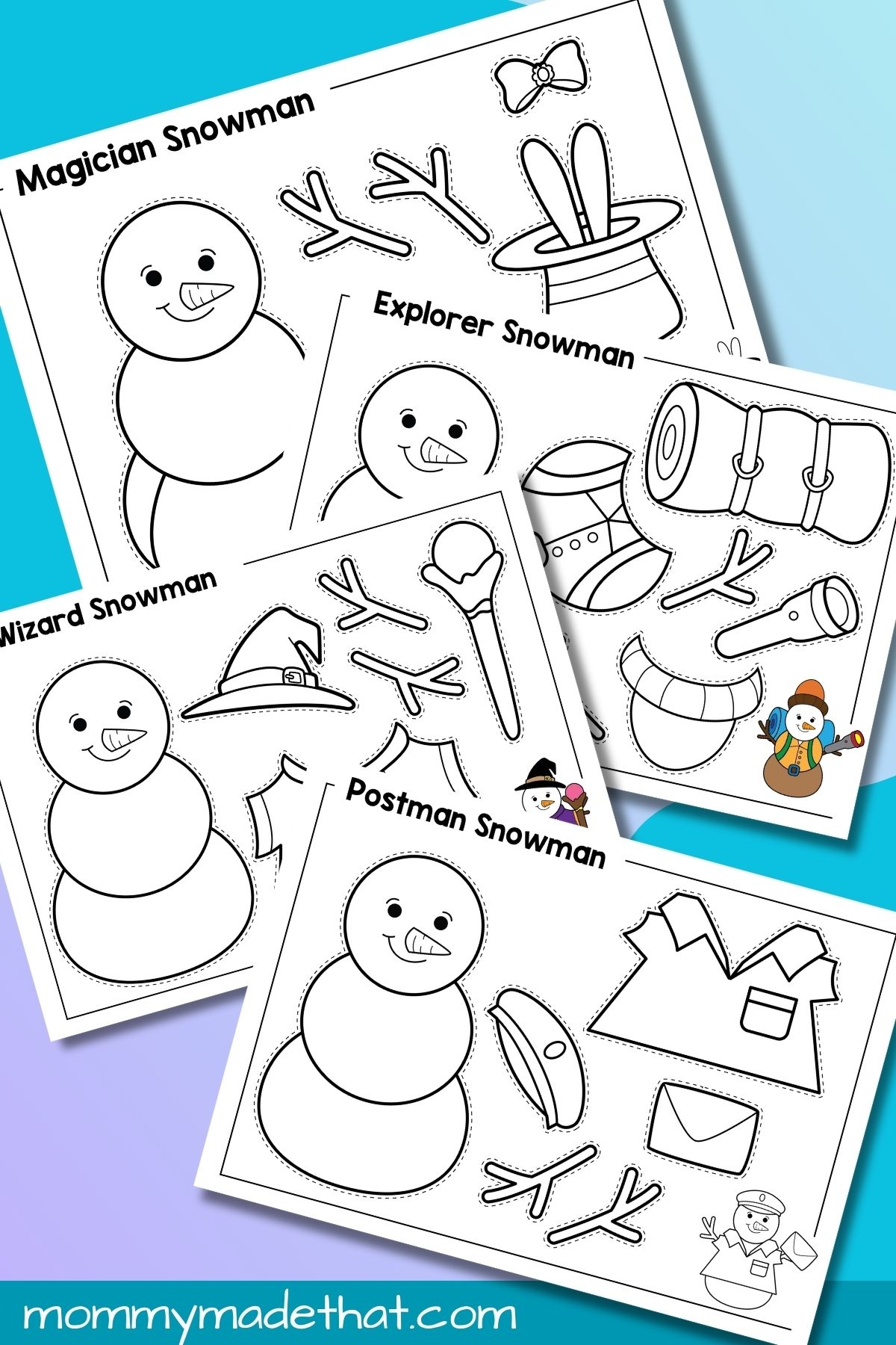 Disguise A Snowman Craft Free Printable 