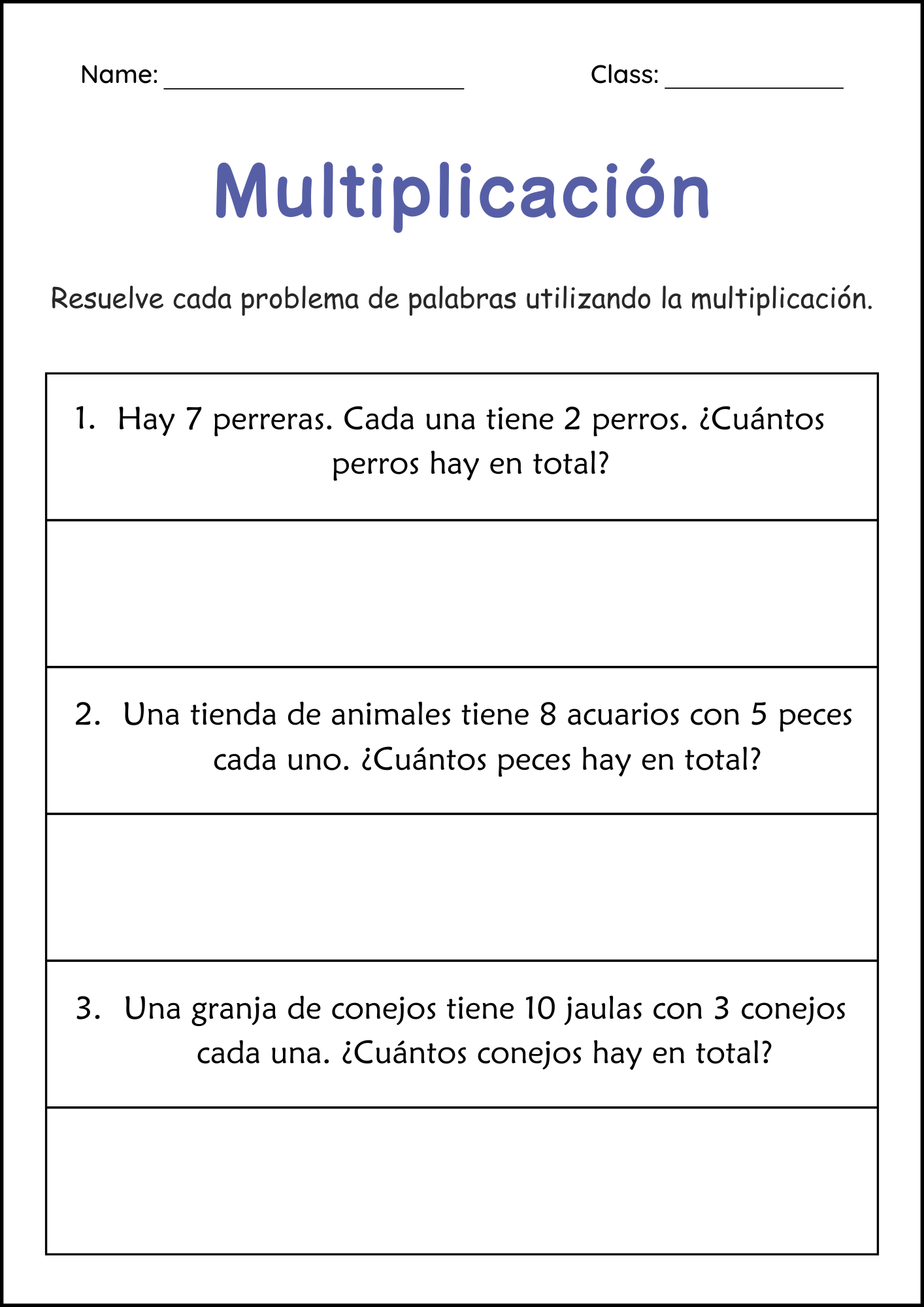 Division And Multiplication Word Problems Math Worksheets In Spanish For Grade 2 Teaching Resources