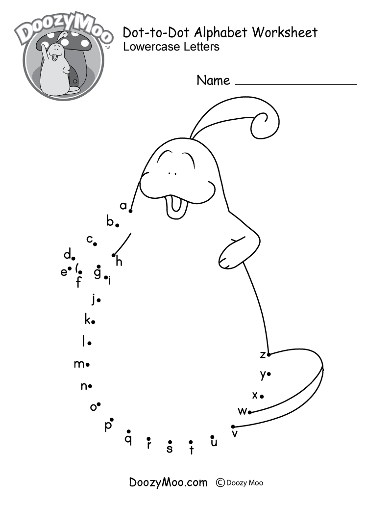Dot to Dot Alphabet Activity Worksheet Free Printable Doozy Moo