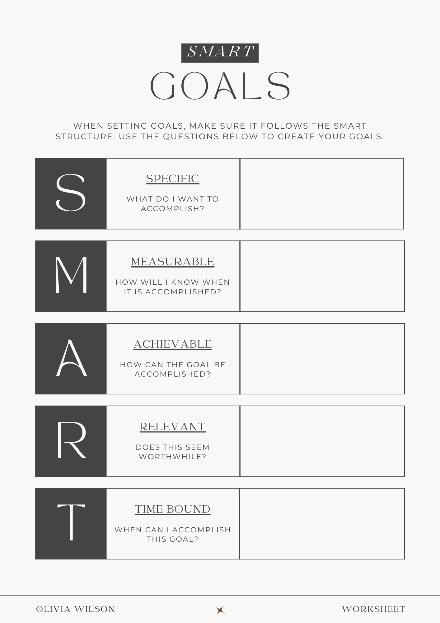 goals printable worksheet goals printable worksheet