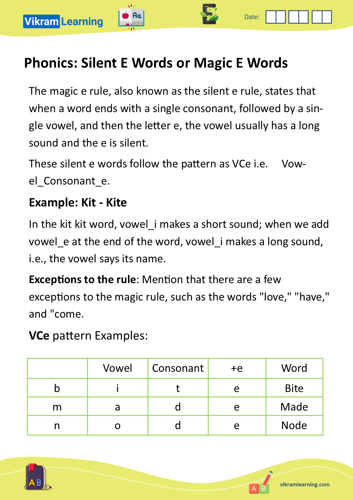 magic e phonics worksheets