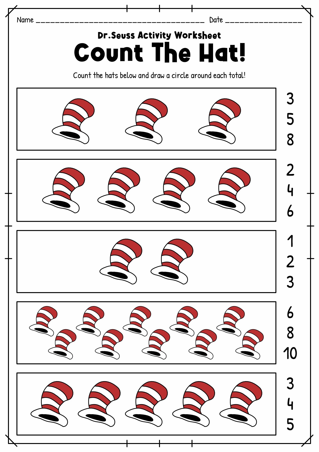 Dr Seuss Worksheets Preschool Seuss Worksheets For Preschool Made By Teachers