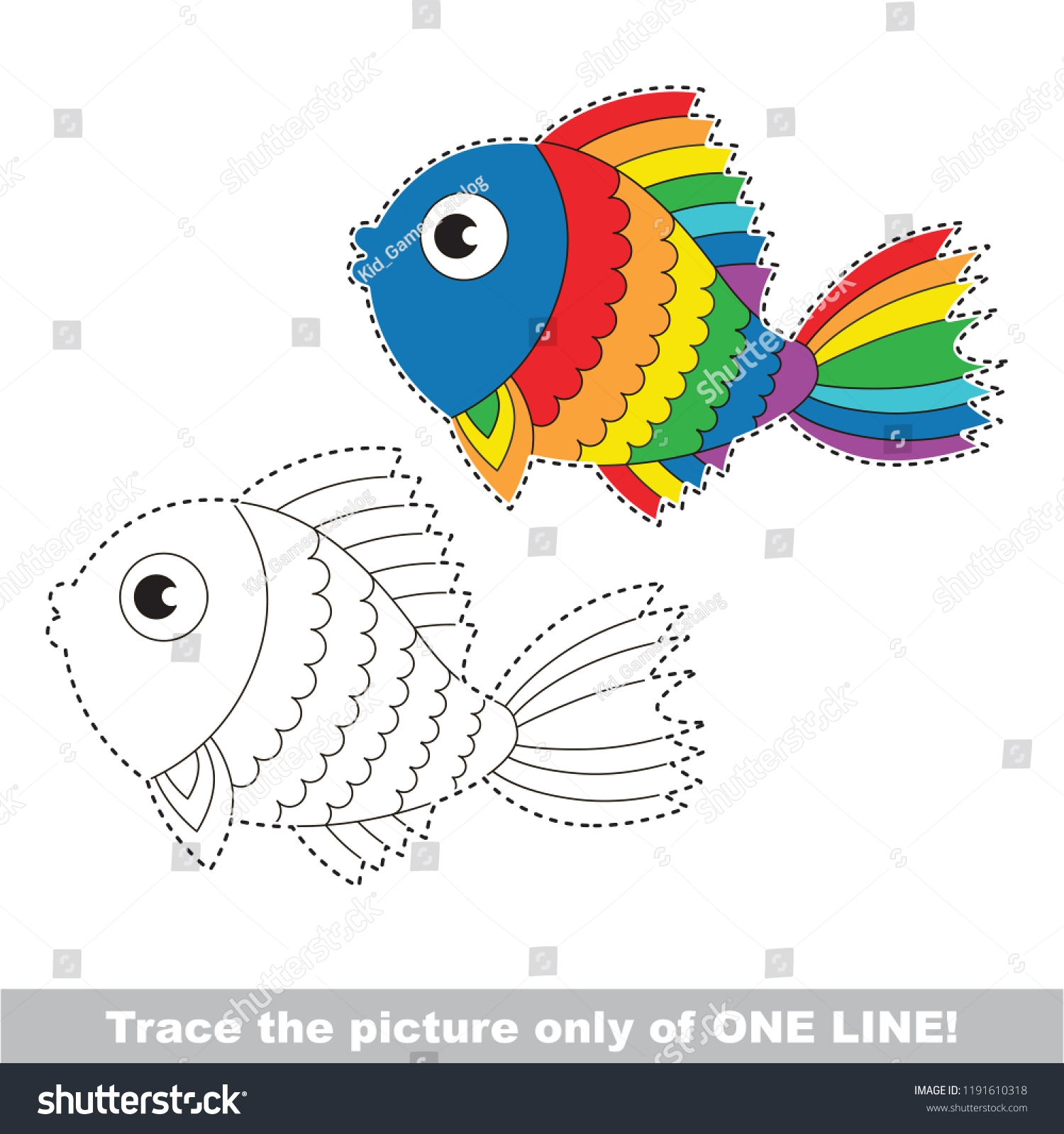 Drawing Worksheet Preschool Kids Easy Gaming Stock Vector Royalty Free 1191610318 Shutterstock