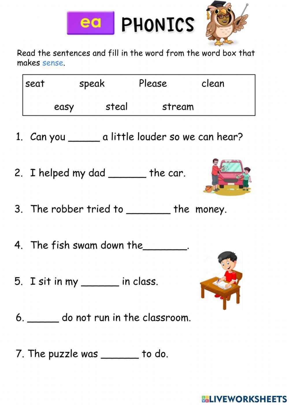 Ea Phonics Interactive Worksheet Worksheets Library