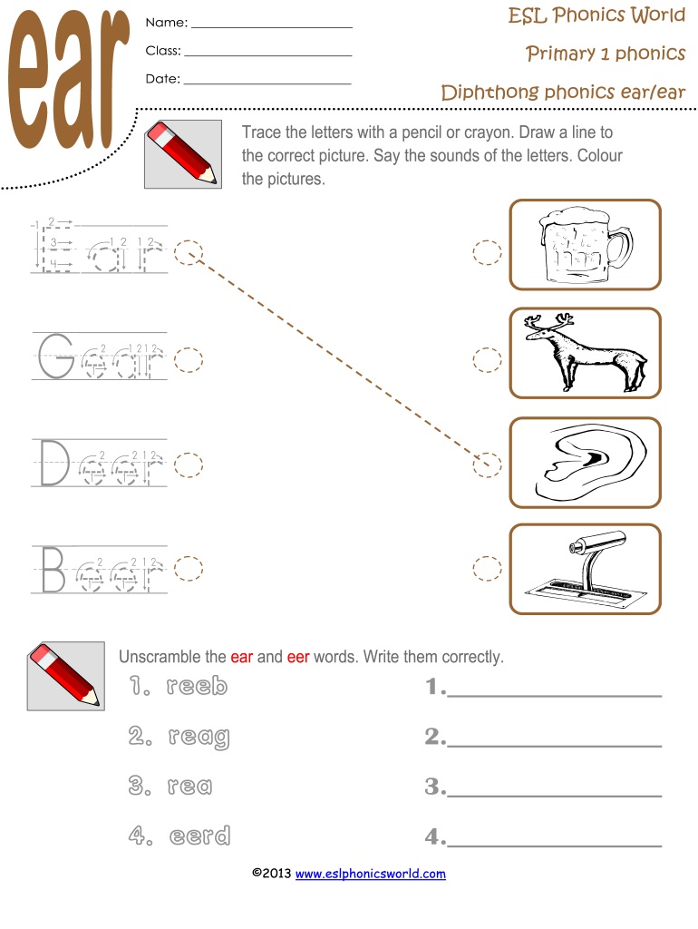 Ear Phonics Worksheet Fill Out Sign Online DocHub