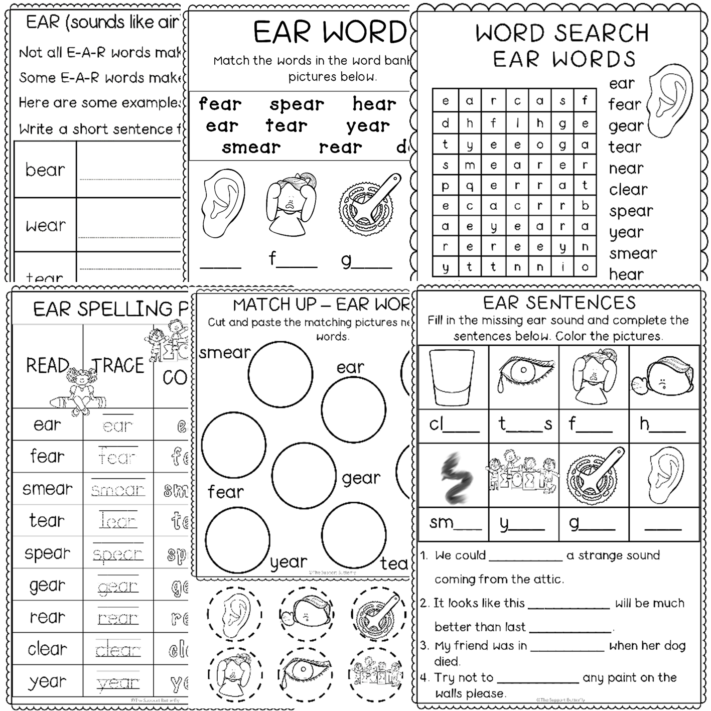 EAR Sound Worksheets Made By Teachers