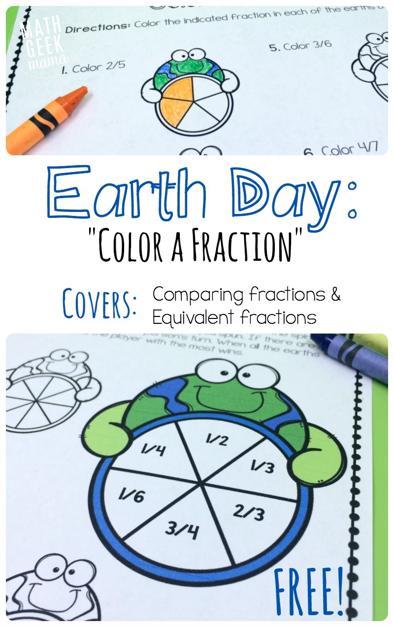 Earth Day Fraction Math Pack