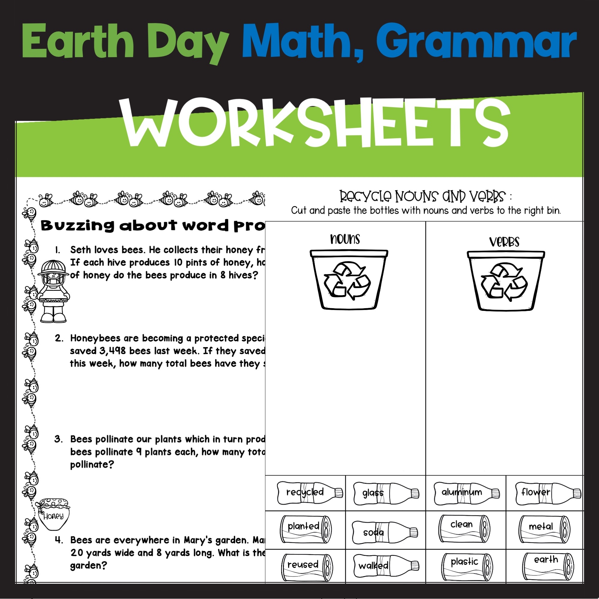 Earth Day Printable Math Grammar Writing Worksheets 3rd Grade Made By Teachers