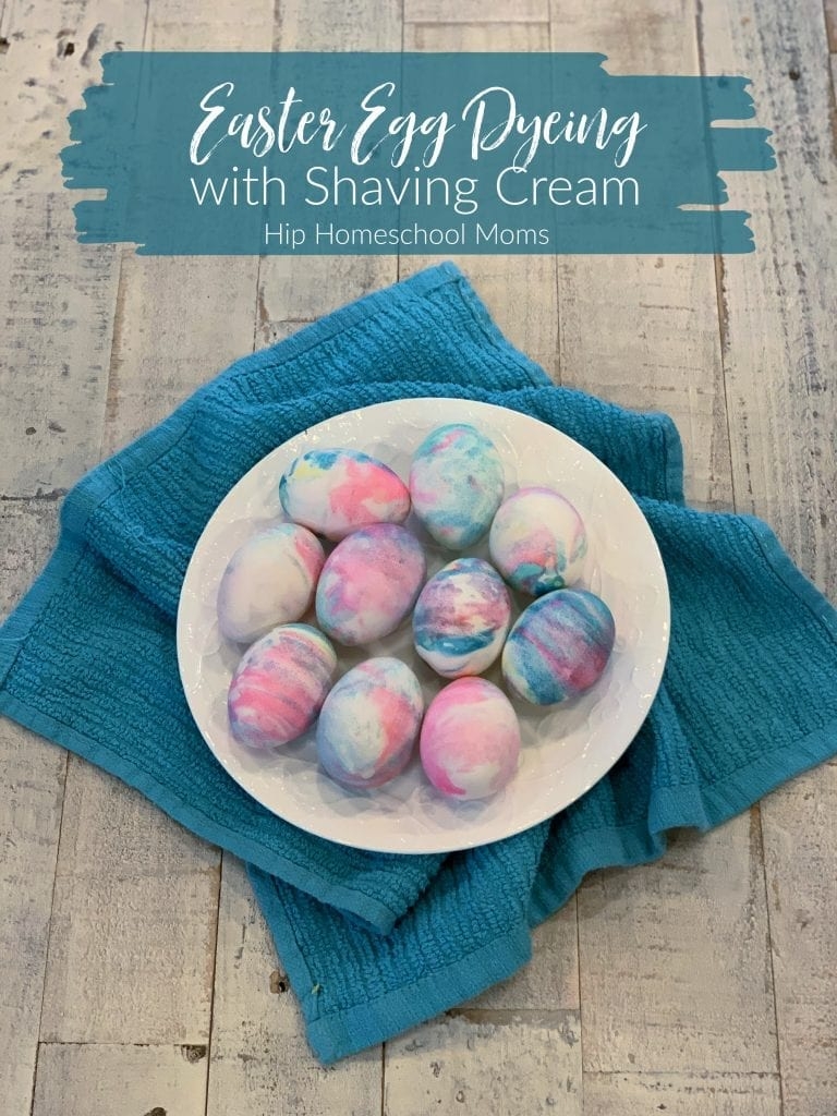 Easter Egg Dyeing With Shaving Cream Hip Homeschool Moms