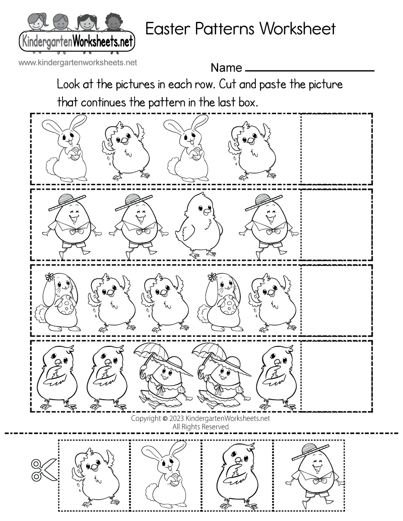 Easter Patterns Worksheet Free Printable Digital PDF Easter Patterns Worksheet Free Printable Digital PDF