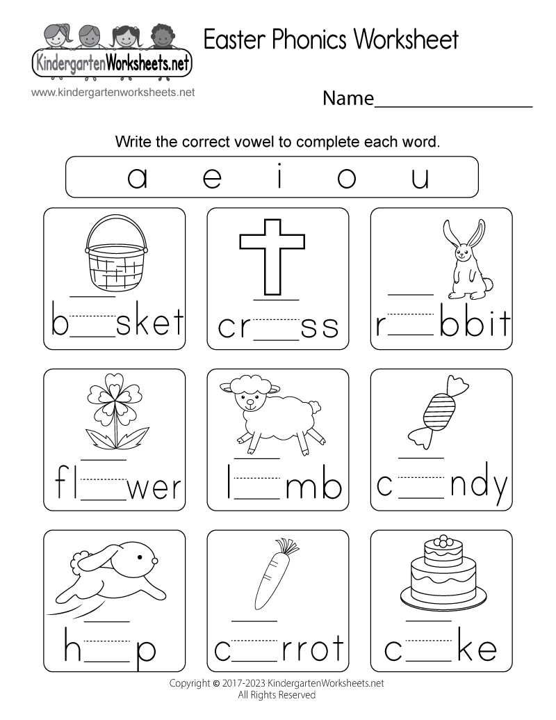 Easter Phonics Worksheet Free Printable Digital PDF
